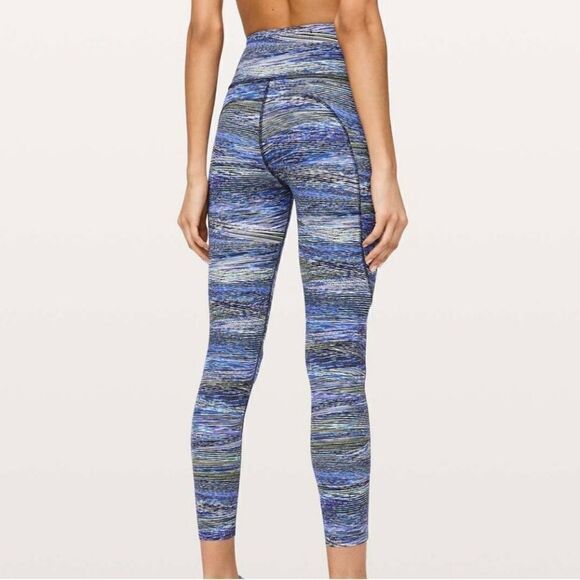 LULULEMON Fast and Free Tight II Interconnect Blue Multi Size 2 C34 - Picture 2 of 14